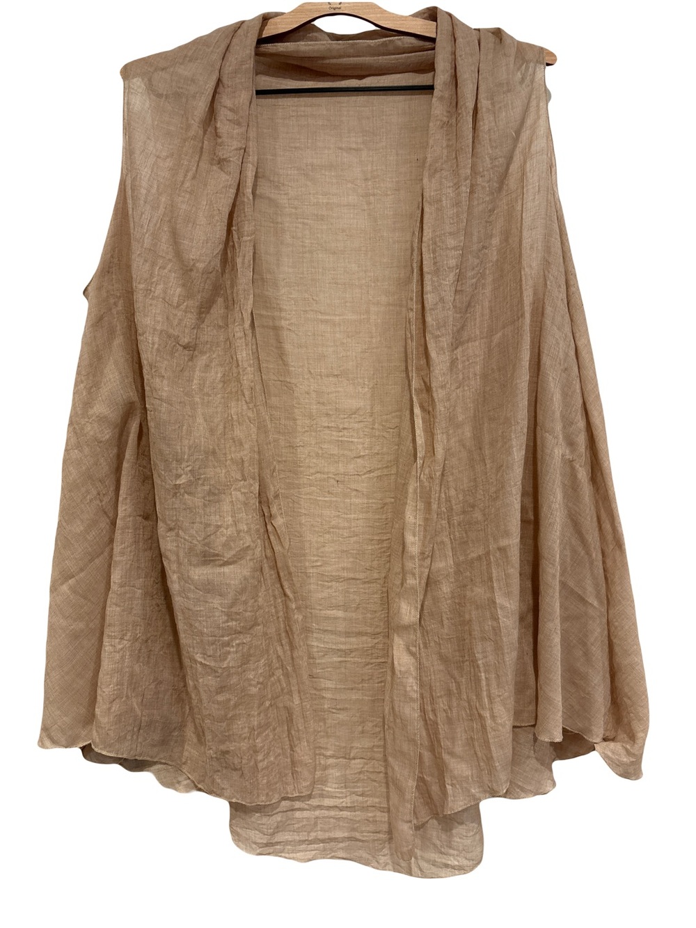 Lightweight Beige High-Low Draped Women's Top tunic vest